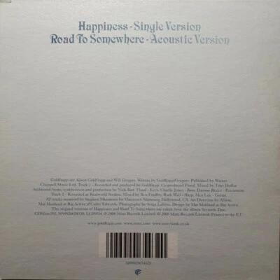 NEW!  GOLDFRAPP - HAPPINESS / ROAD TO SOMEWHERE - E.U. CD Single - seventh tree - Image 1 of 3