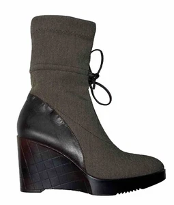 ROBERT CLERGERIE PARIS Wedge Boots Sz 7.5 Stretch Made In France - Picture 1 of 9
