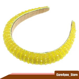 Diademas con diamantes de imitación, diadema adornada con cristal diadema amarillo brillante - Imagen 1 de 7