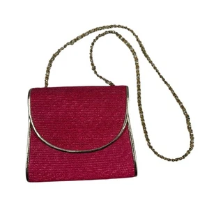 La Regale  vintage woven pink/gold vegan  cross body - Picture 1 of 9