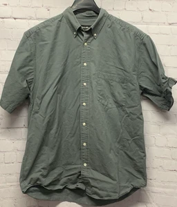 Eddie Bauer Men's Tall Large TL Olive Shirt Short Sleeve Button Up - Picture 1 of 5
