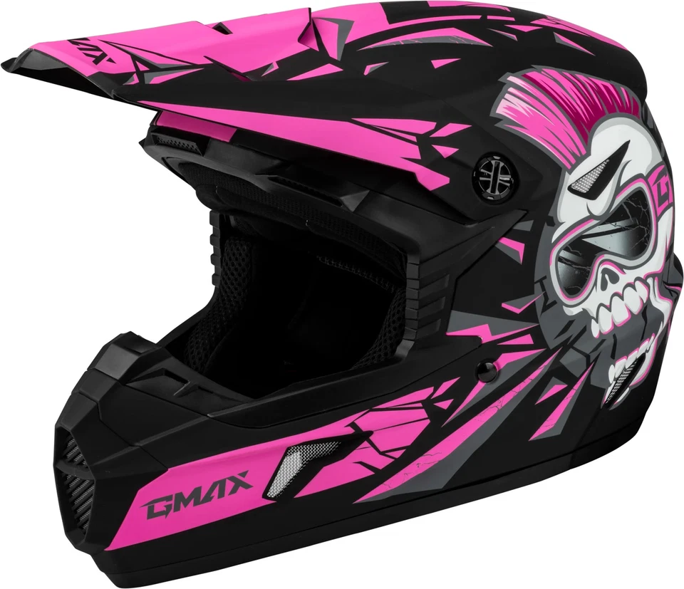 GMAX MX-46Y Unstable Helmet - Youth Medium - Black/Pink - Image 1 of 1
