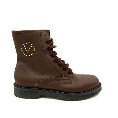 Valentino Martí Botas de Combate Mujer 9.5 Marrón Chocolate Lujo Diseñador Y2K Nuevas Foto 1 de 4