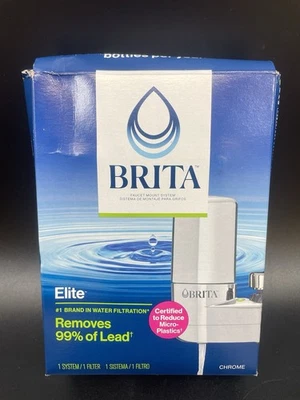 Brita Faucet Mount Tap Water Filter System Chrome No-Wait Filtration Install - Image 1 of 3