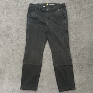 Carhartt Double Knee Damen Hose Gr. 10R Straight Fit Schwarz Workwear Jeans - Bild 1 von 15