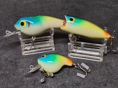 Bagley Lure Lot - ET3, BabyCat, Pop N' B - All Pistacio Color!! 80's Bass Plugs - Image 1 of 4