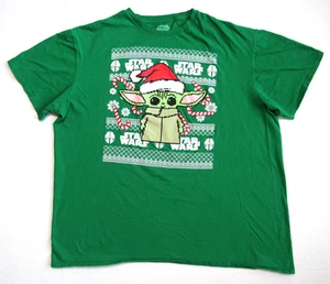 Star Wars Pixelated Yoda Christmas T-Shirt Men's Size 2XL Mad Engine Green - Picture 1 of 3