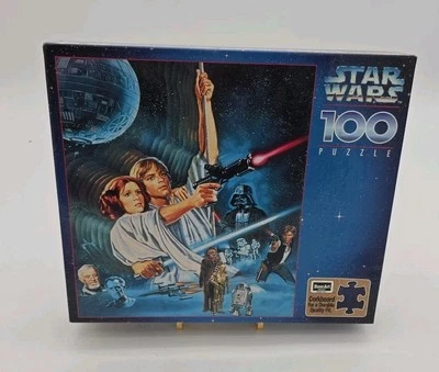 Rompecabezas de 100 piezas Star Wars Vintage 1996 cuadro de grupo arte rosa nuevo y sellado Foto 1 de 4