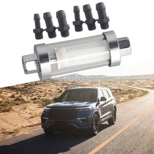 Inline Fuel Filter for 3 Hose Sizes 6mm 8mm 10mm For 14 Inch 516 Inch 38 Inch - Picture 1 of 12