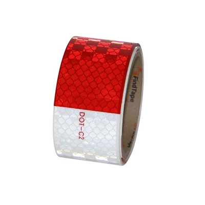 FindTape Microprismatic Reflective Conspicuity Tape: 2 in. x 15 ft. 6 in. Red 6  - Image 1 of 4