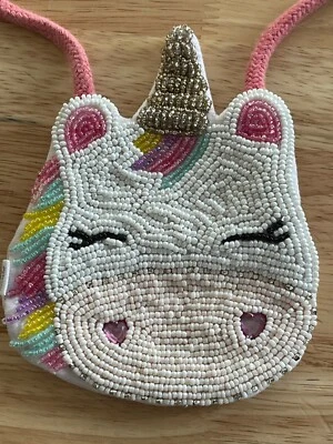 Mudpie Small Unicorn White Beaded Shoulder Bag 🦄🌈 - Image 1 of 4