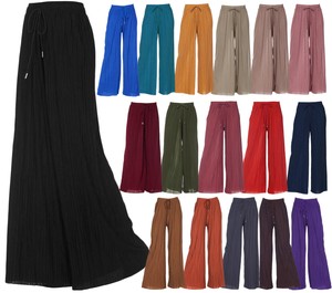 Chiffon Wide-Leg Solid Pants for Women 