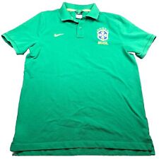 Lemarri BRAZIL Soccer Team Polo Shirt Mens L Yellow Green Flag Short Sleeve