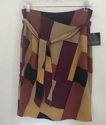 ¡NUEVO CON ETIQUETAS! Falda Sears Apostrophe Estampado Geométrico City Park, Talla 8 Foto 1 de 4