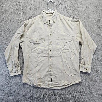 Timberland Shirt Mens Medium Ivory Long Sleeves Button Down Cotton - Image 1 of 4