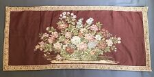 Flower Basket Tapestry Wall Hang Authentic Italian 27 x 60" Renaissance Repro