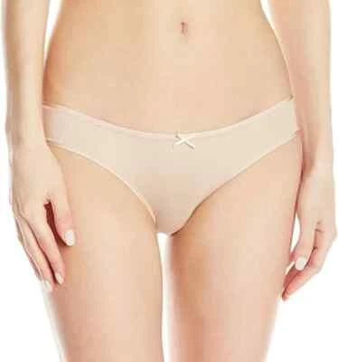 Betsey Johnson Nude Knit and Lace Cheeky Bikini Panty Women's Size L L31102 - Image 1 of 2
