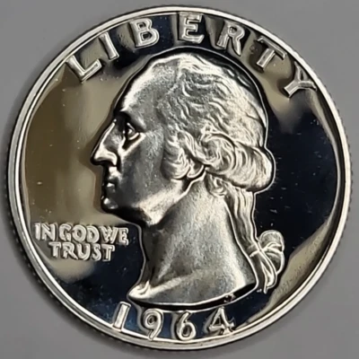 1964 PROOF WASHINGTON QUARTER 90% SILVER - Image 1 of 4