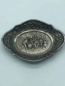 vintage nut dish with art work no markings unknown what is made of - Picture 1 of 7