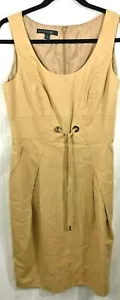 Lafayette 148 Tan Womens Size 2 Sleeveless Solid Scoop Neck Sheath Dress - Picture 1 of 5