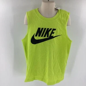 Nike Boys Girls Athletic Sleeveless Shirt Yellow Black Size 7 Cotton New 682 - Picture 1 of 8