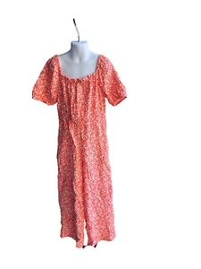 Girl’s CAT & JACK Orange Floral Jumpsuit Size 8 M - Picture 1 of 3