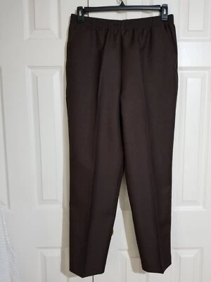 Pantalones de vestir Donnkenny para mujer talla 16S marrón poliéster bolsillos nuevos sin etiquetas Foto 1 de 4