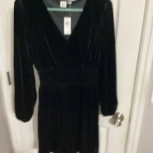 Gap Mujer Vestido Medio Negro Terciopelo Cincha Cintura Nuevo - Imagen 1 de 1
