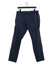 David Naman Women's Trousers Uk 20 Blue 100% Cotton Straight Chino