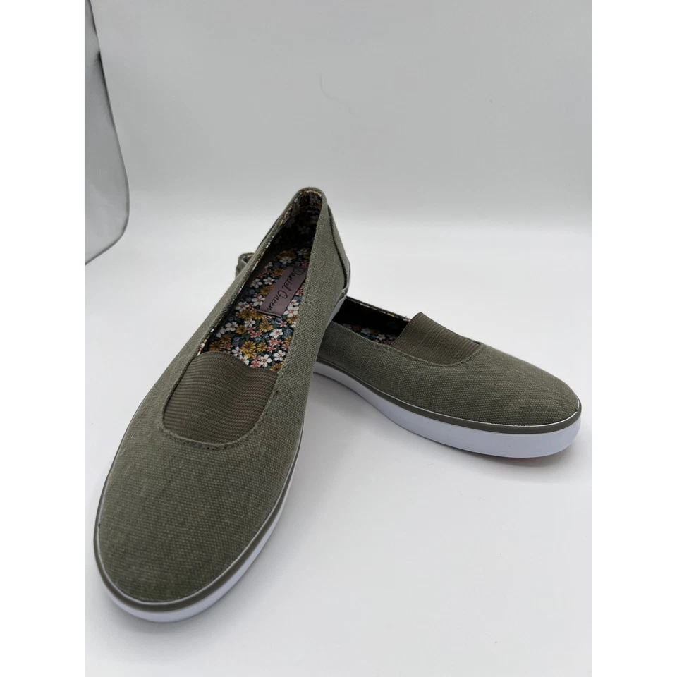 Daniel Green Jena Canvas Slip On Shoes Comfort Casual Olive Green- 7.5N Cotton - Image 1 of 4