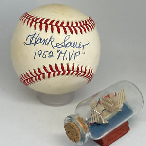 Hank Sauer signed Rawlings ONL Baseball JSA COA Inscribed 1952 MVP Auto A2909