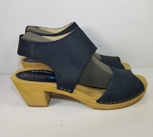 Moheda Sweden Mademoiselle Sandal Women's EUR 39 US 8 Black Matte Leather - Picture 1 of 12