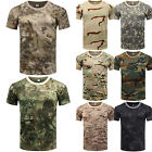 Men's Camo T Shirt Camouflage Tops Army Military Fit Hunting Fishing Tops Tee♛