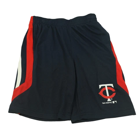 MLB Minnesota Twins Kids Youth Medium Striped Athletic Shorts New With Pockets Cover