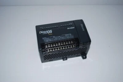 AutomationDirect D0-05DD DirectLogic PLC, 100-240VAC pwr, 8 DC ins, 6 DC outs.