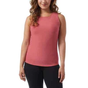 32 Degrees Cool Women's Soft Ribbed Fabric with Built-In-Bra Top, Slate Rose, L - Picture 1 of 5