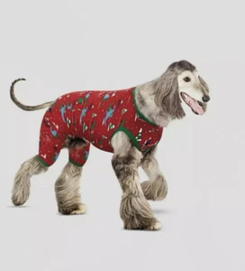 Holiday Dino Print Pet Family Dog Pajamas - Wondershop Red Size M NEW - Picture 1 of 6