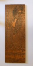 LARGE ETCHED BRASS COPPER WALL PANEL PLAQUE  BRUTALIST 1950s VINTAGE MID CENTURY