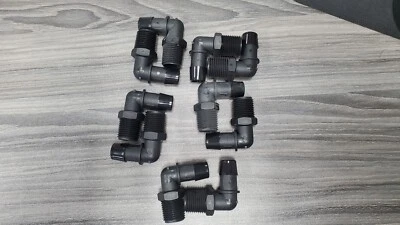 10- 5/8" Barbed X 1/2" NPT Black Nylon Elbow Adapter Eldon James L8-10BN