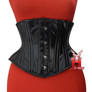 Unter Brust korsett corsage aus PVC Lack Schwarz 34~56 Korsage Corsets Hi-24 - Picture 1 of 8