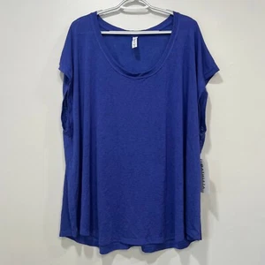 Athleta Womens Stratus Tee 3XL NWT $49 Blue Short Sleeve Modal Loose Scoop Plus - Picture 1 of 8
