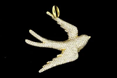 Ippolita 1.82ct Diamond Dove Charm Pendant 18k Yellow Gold $11000 Exclusive - Image 1 of 4