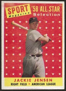 1958 Topps All Star Jackie Jensen #489 FR - Picture 1 of 2