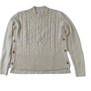 Suéter Veronica Barba 100% Cachemira en Blanco Talla S Grueso Canleknit - Imagen 1 de 8