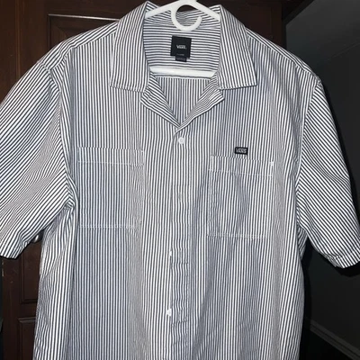 Vans Shirt  “off The Wall” Woven Button Up New Mens XL  Skate Baggy Alternative - Image 1 of 4