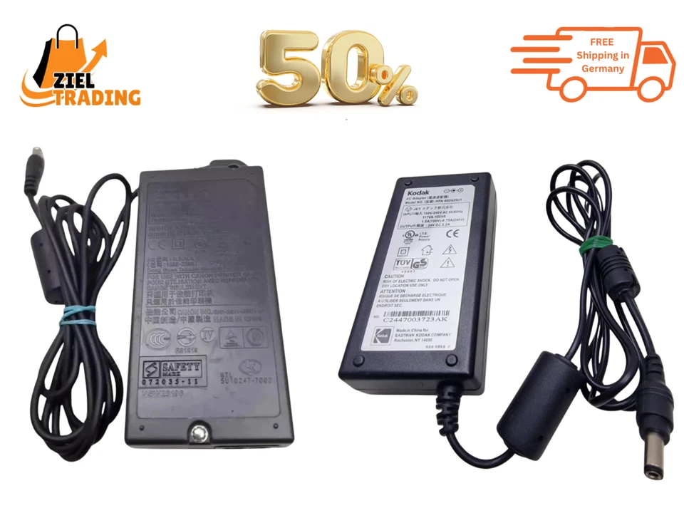 2er Set Canon K30287 16V 2A & Kodak HPA-602425U1 24V 2.2A Netzteile Getestet - Bild 1 von 4