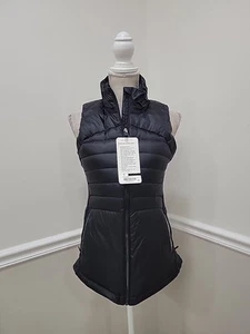 Lululemon Weste Damen 8/vielleicht Größe 6 Schwarze Gänsedaunen für einen Lauf Full Zip Stretch - Bild 1 von 10