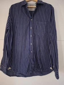 Missoni Uomo, Orange Label Shirt, Stripes, Blue Purple, Long Sleeves, IT56 UKXL - Picture 1 of 7