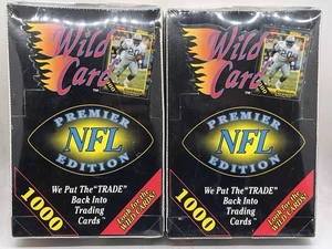 Two Box Lot 1991 Wild Card NFL Football Wax Box Factory Sealed 36 Packs Per Box - Picture 1 of 6