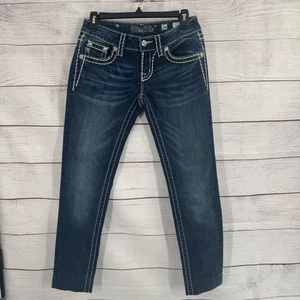 Miss Me Signature Skinny Jeans Gr. 26 verzierte Taschen Dark Wash Denim - Bild 1 von 9
